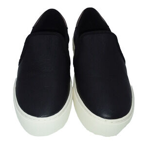 UGG Shoes Cahlvan Womens Sneaker Black Leather Slip On Size 7.5 New With Box